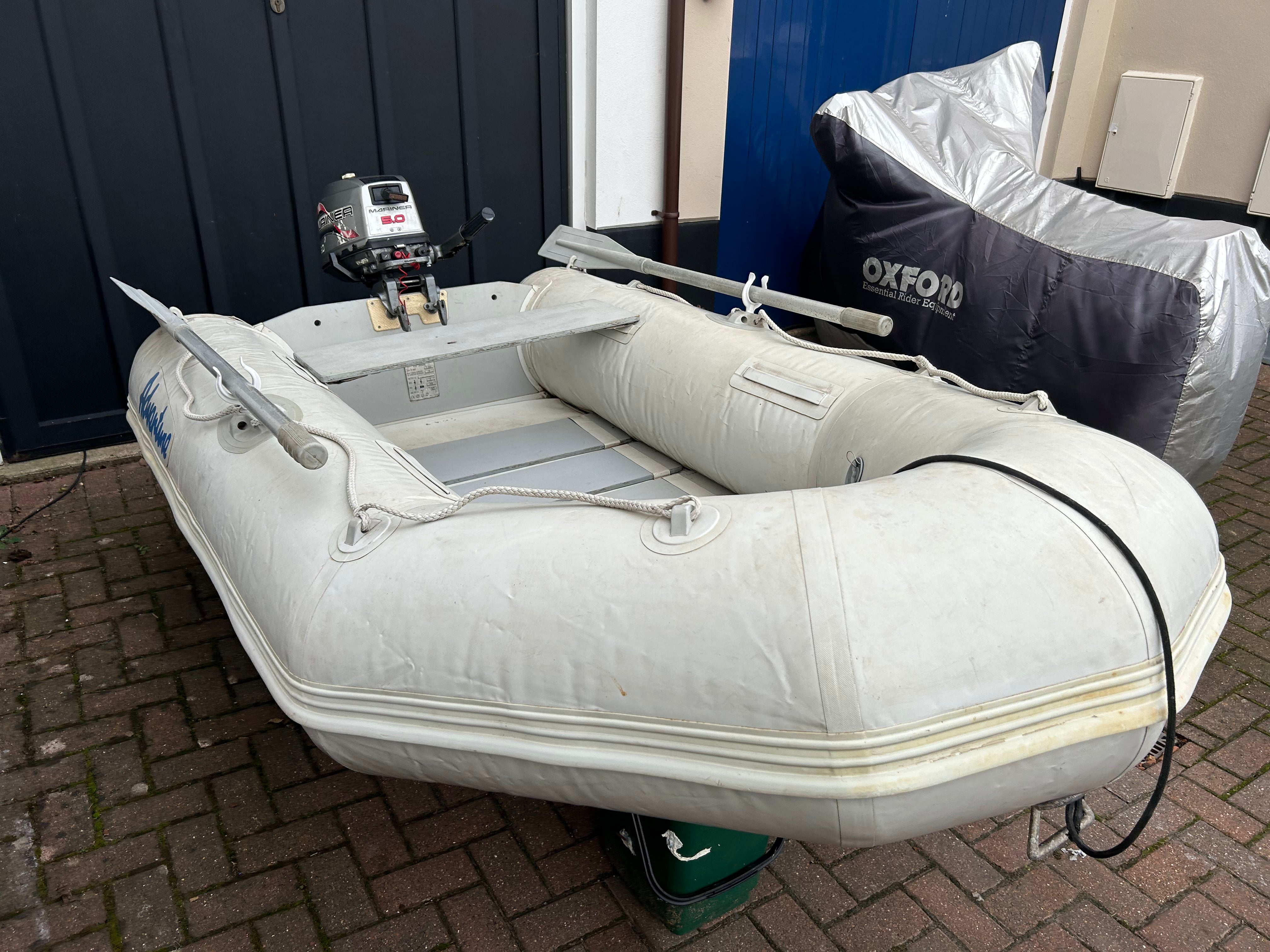 Inflatable dinghy with Mariner 5hp outboard – Inflatable Dinghies